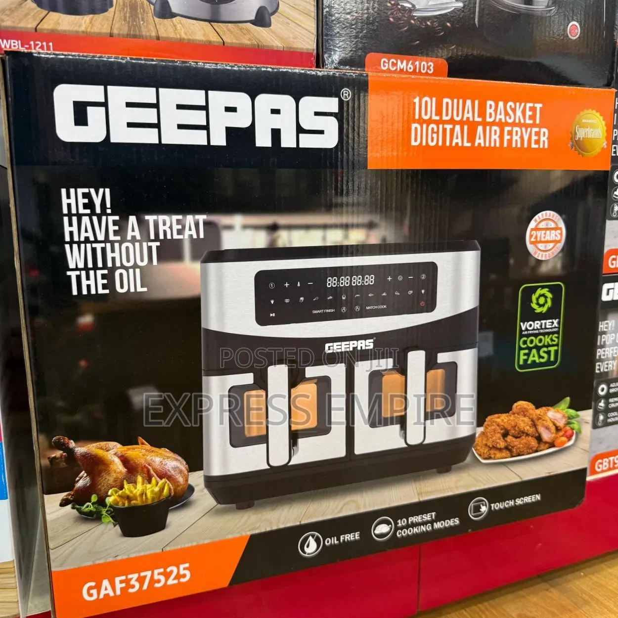 Geepas 10l Dual Basket Digital Air Fryer