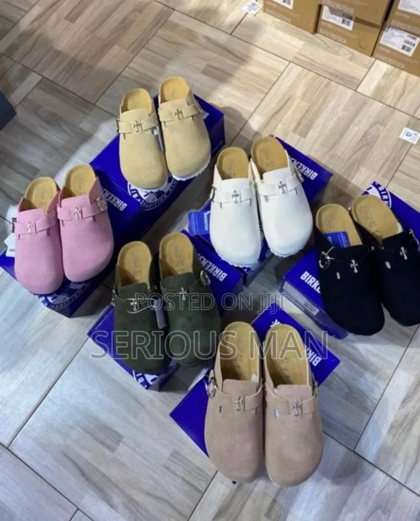 Chrome Hearts X Birkenstock Boston Suede Clogs