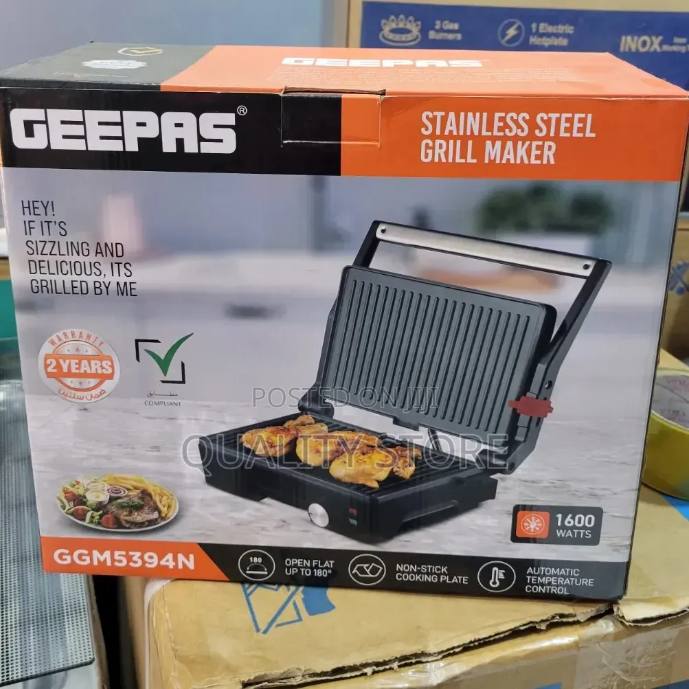 Geepas Electric Stainless Steel Grill Maker 1600w