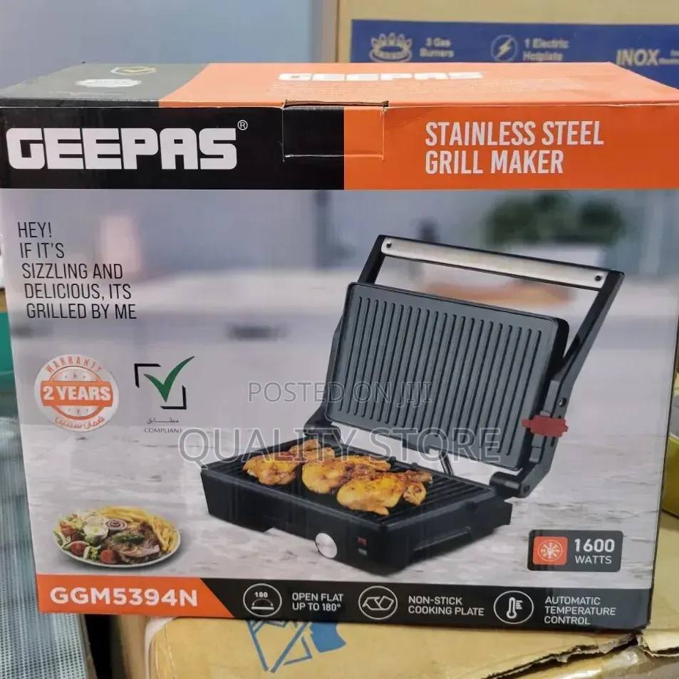 Geepas Electric Stainless Steel Grill Maker 1600w