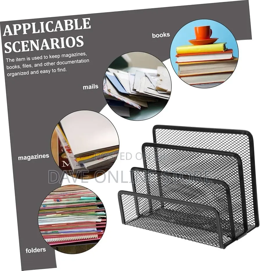  Metal Mesh Organizer for Desk Stylish File Folder Magazine Holder