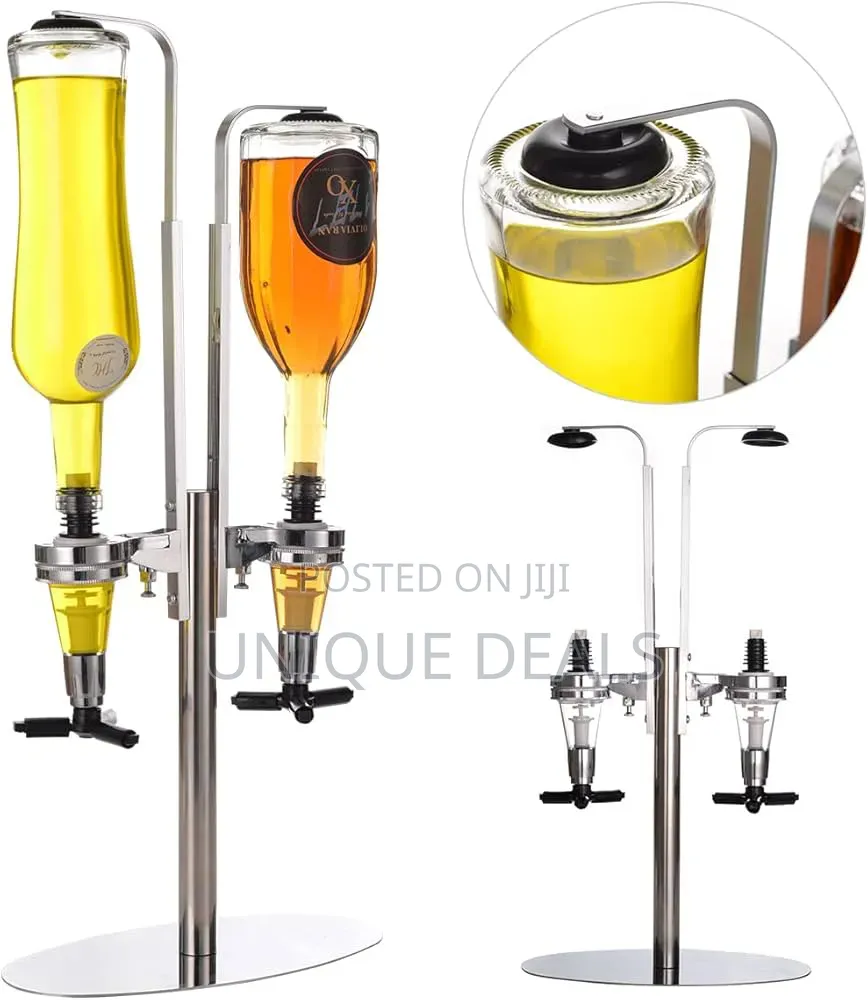 Standing 2-Bottle Liquor Dispenser Bar Butler Wine Holder