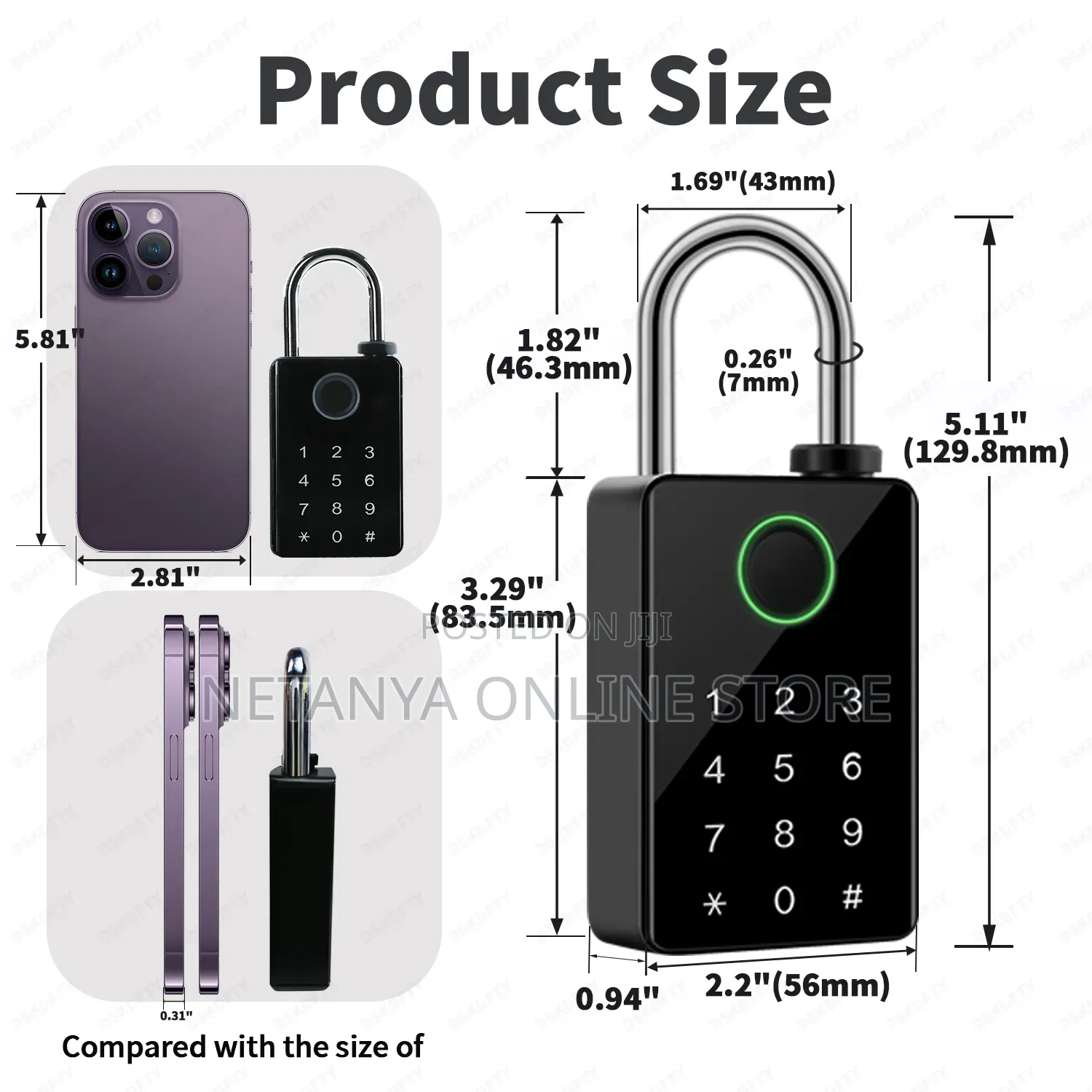 Smart Wireless Secure Fingerprint Padlock