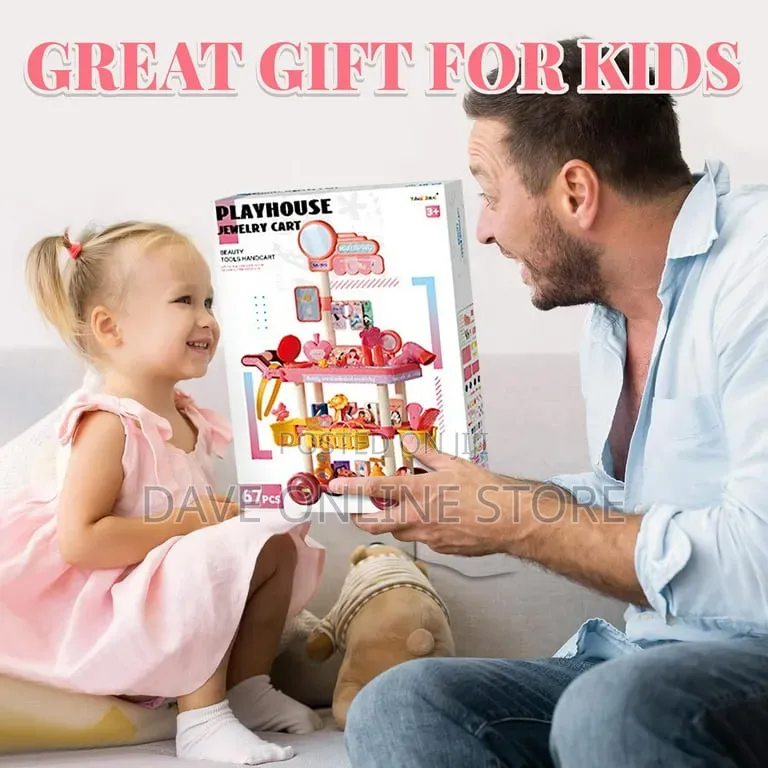 Girl Toys 3 4 5 6 Years, Toddler Girl Vanity Makeup Cart Toy 68 PCS