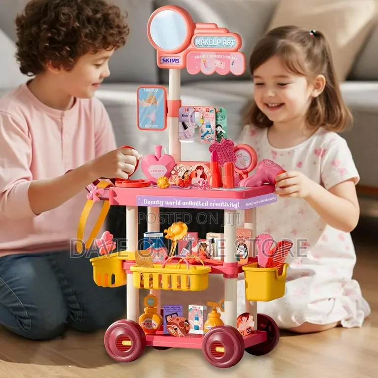 Girl Toys 3 4 5 6 Years, Toddler Girl Vanity Makeup Cart Toy 68 PCS