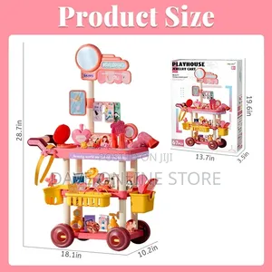 Girl Toys 3 4 5 6 Years, Toddler Girl Vanity Makeup Cart Toy 68 PCS