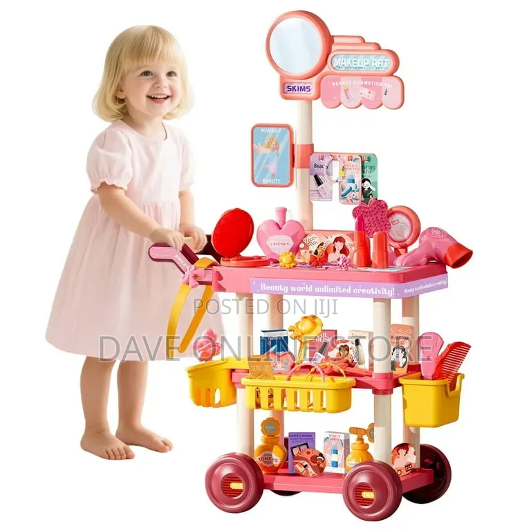 Girl Toys 3 4 5 6 Years, Toddler Girl Vanity Makeup Cart Toy 68 PCS