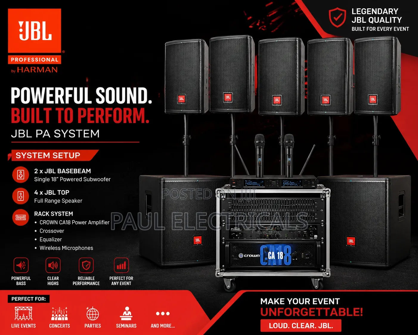 Pa System for JBL Speakers