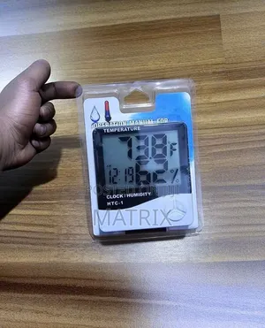 Digital Hygrometer Thermometer Humidity Meter With Clock LCD Display