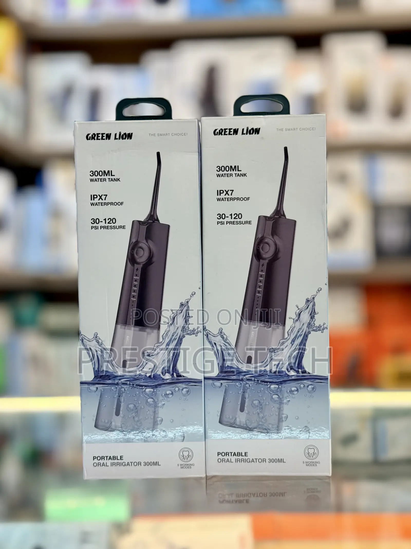 Green Lion Portable Oral Irrigator Dental Flosser, Rechargeable
