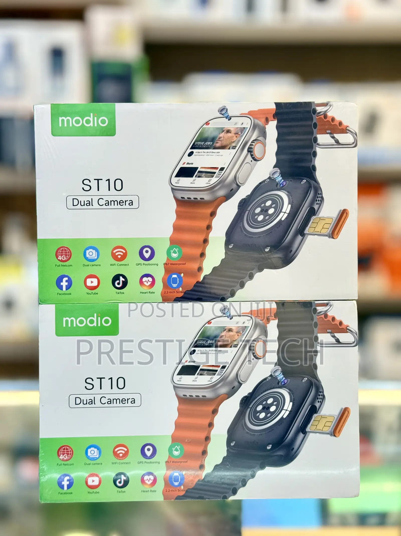 Modio St10 Smart Watch With 4g Sim, Wifi, Dual Camera 4gb Ram 64gb Rom
