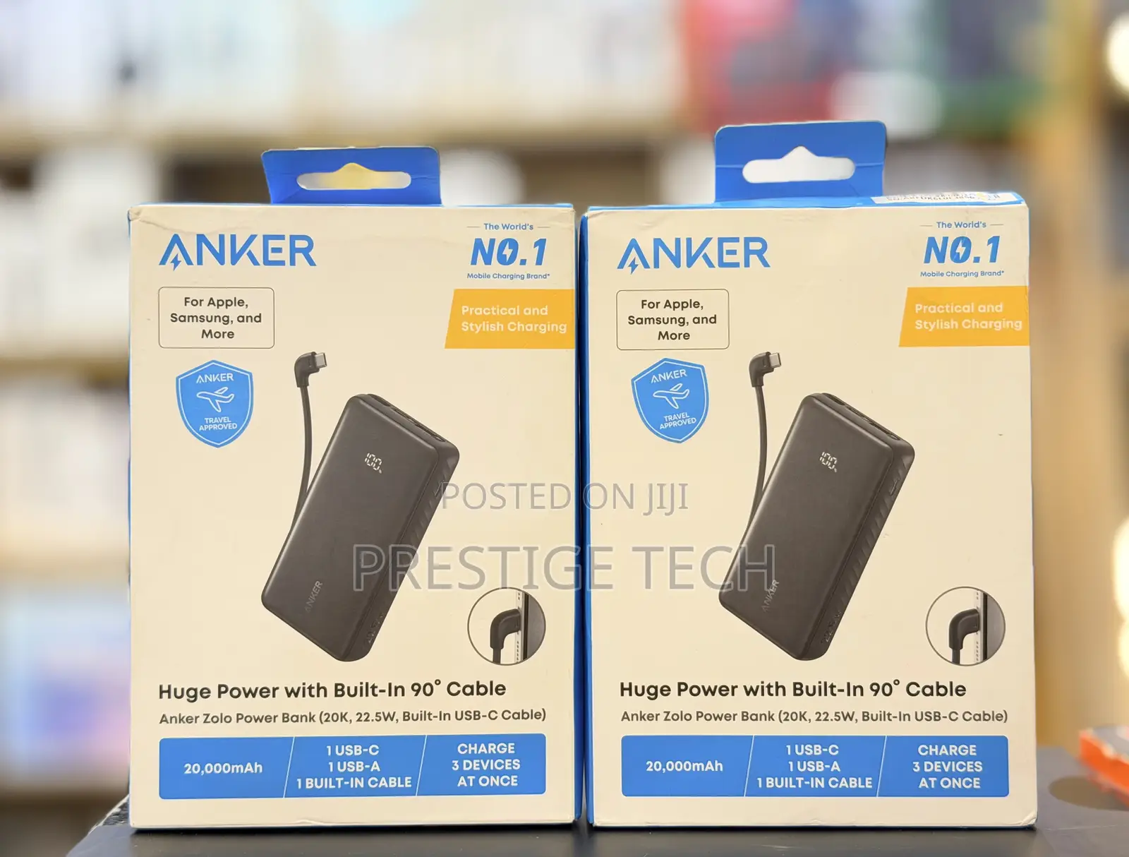 Anker Zolo Power Bank 20000mah (, 22.5w, Built-in Usb-C Cable)
