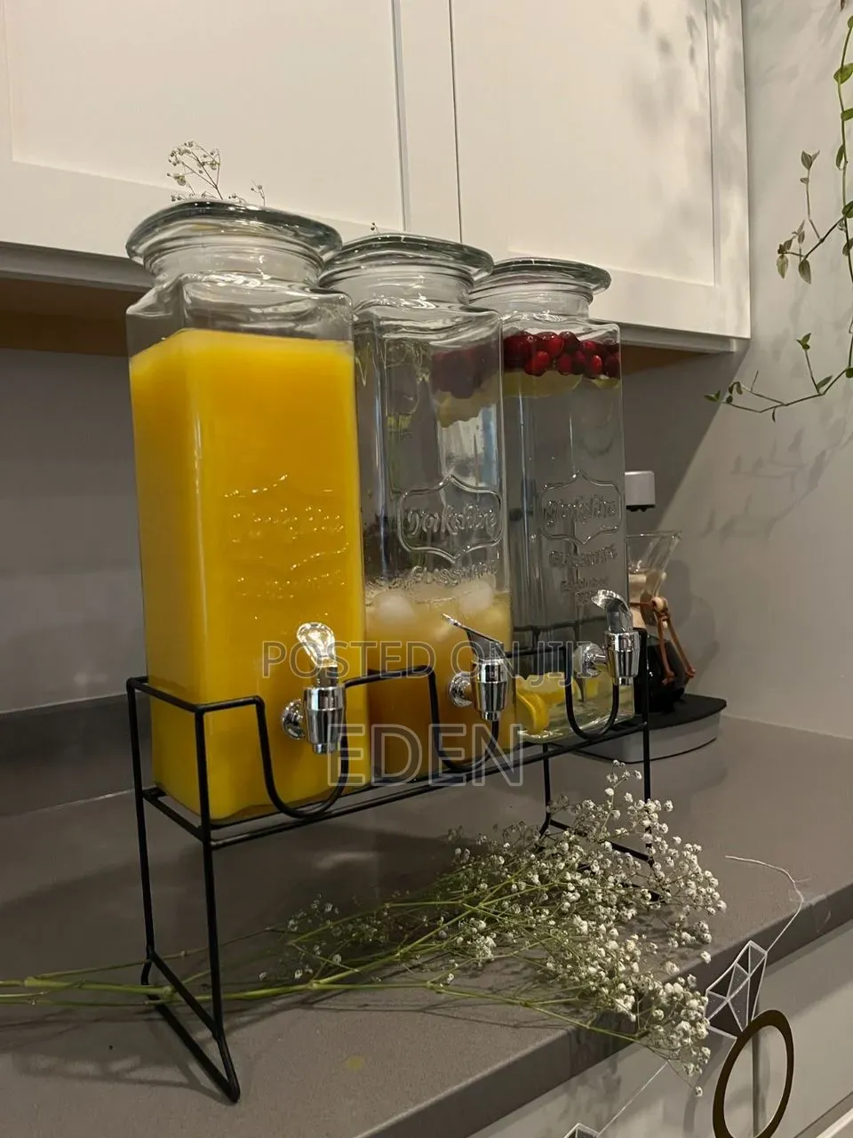 2.2l X 3 Glass Juice Dispenser -