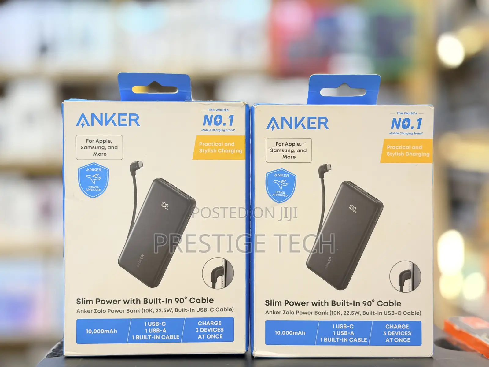 Anker Zolo Power Bank 10000mah 22.5w (, Built-in Usb-C Cable)