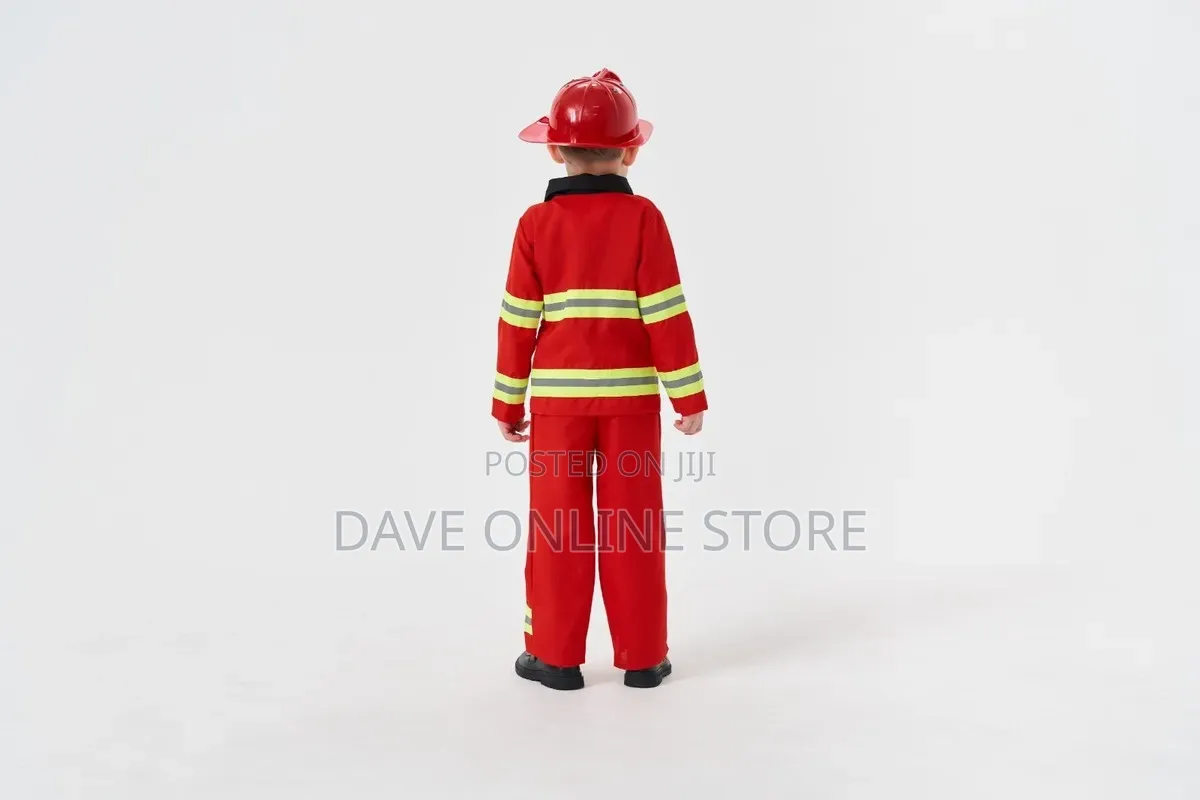 Kids Firefighter Costume Set Red Fancy Dress Outfit Role Play World