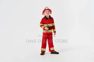 Kids Firefighter Costume Set Red Fancy Dress Outfit Role Play World