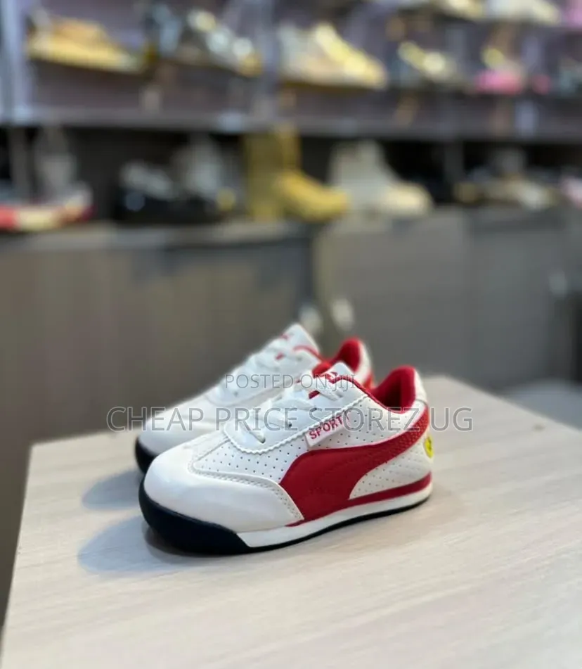 Red, White Puma Shoes for Children