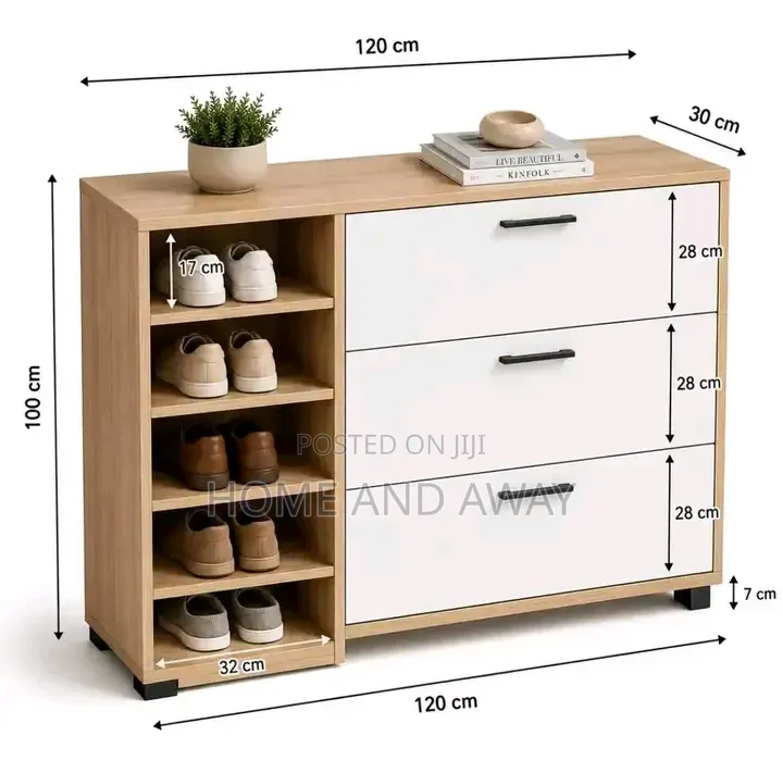 Modern African Shoe Racks Cabinets With Chest Drawers in Any Colour