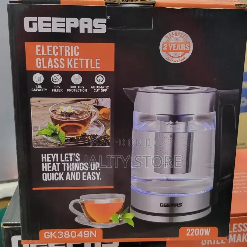 Geepas Electric Kettle 2 in 1 Glass