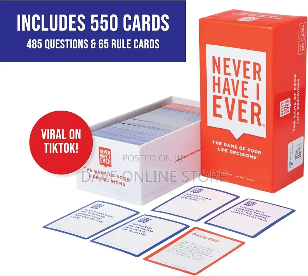 Never Have I Ever Card Game - Party Game of Poor Life Decisions -