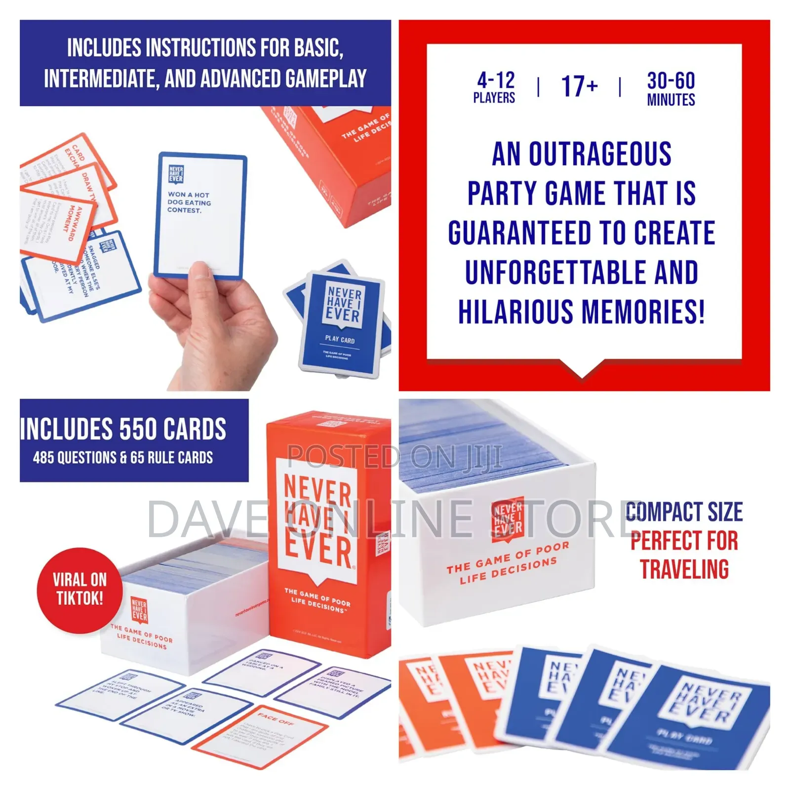 Never Have I Ever Card Game - Party Game of Poor Life Decisions -