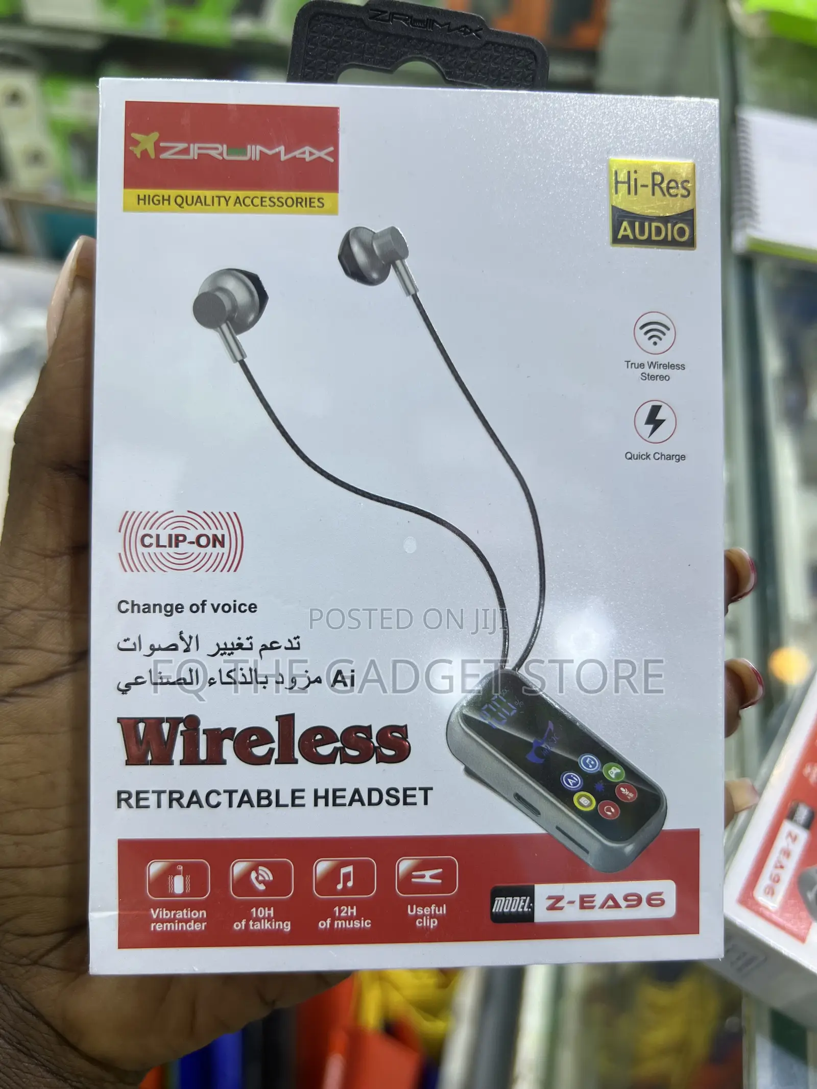 Zirumax Clip on Wireless Headsetz-Ea96