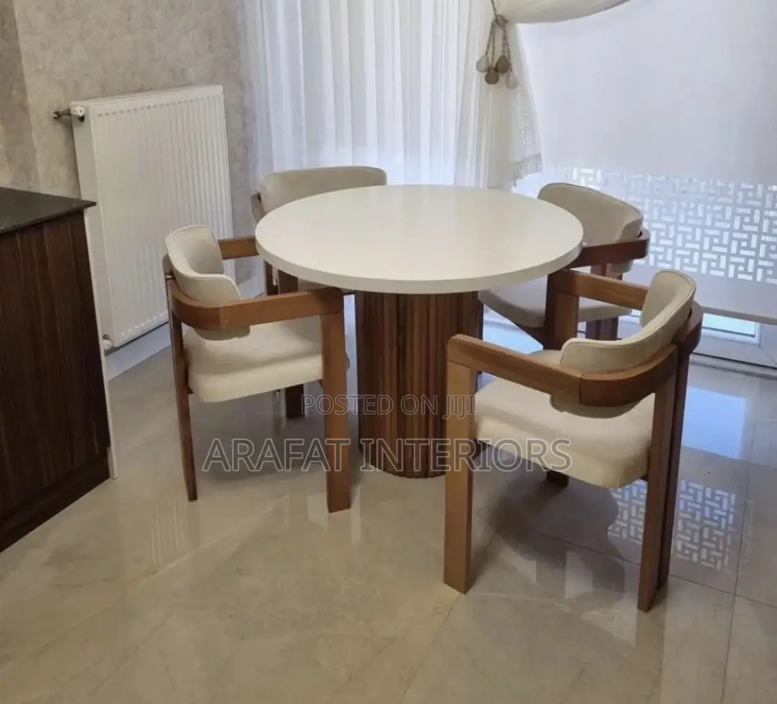 Clean Lines, Warm Wood, and Pure Comfort 4 Seater Dining Table