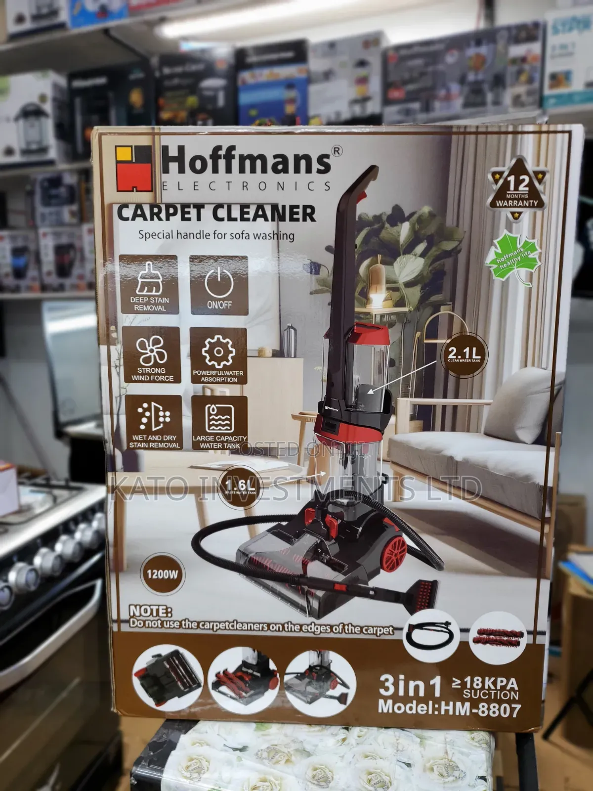 Deep Stain Hoffmans Vacuum Carpet Cleaner Hm-8807 3in 1