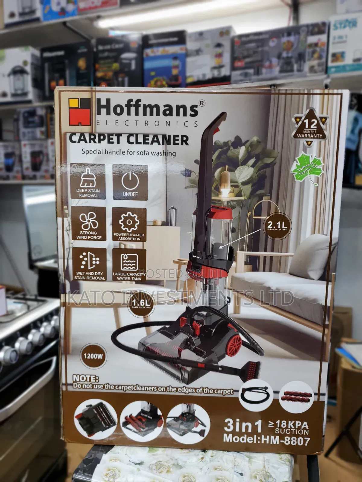 Deep Stain Hoffmans Vacuum Carpet Cleaner Hm-8807 3in 1