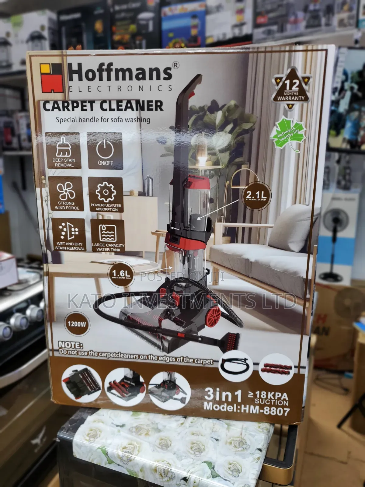 Deep Stain Hoffmans Vacuum Carpet Cleaner Hm-8807 3in 1