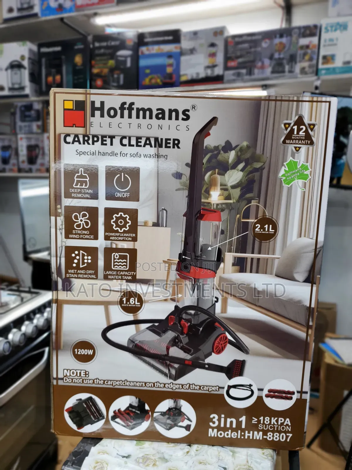 Deep Stain Hoffmans Vacuum Carpet Cleaner Hm-8807 3in 1