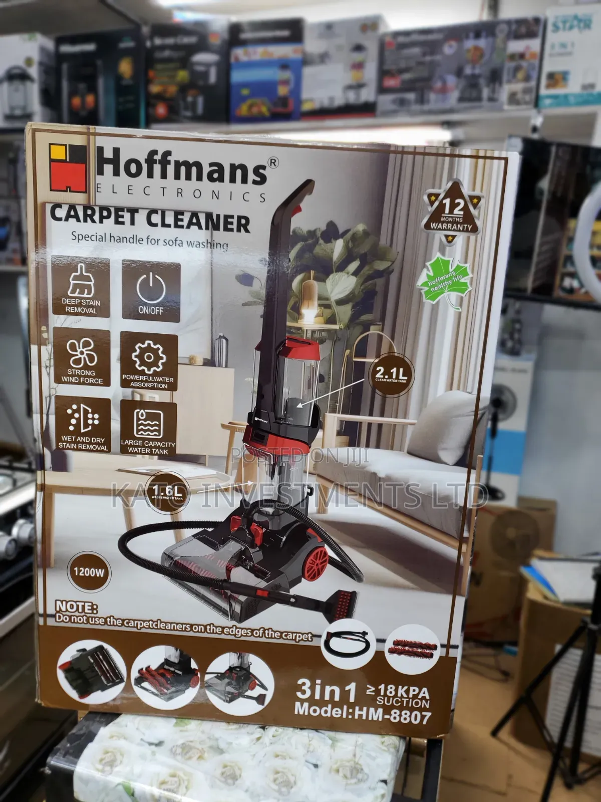 Deep Stain Hoffmans Vacuum Carpet Cleaner Hm-8807 3in 1
