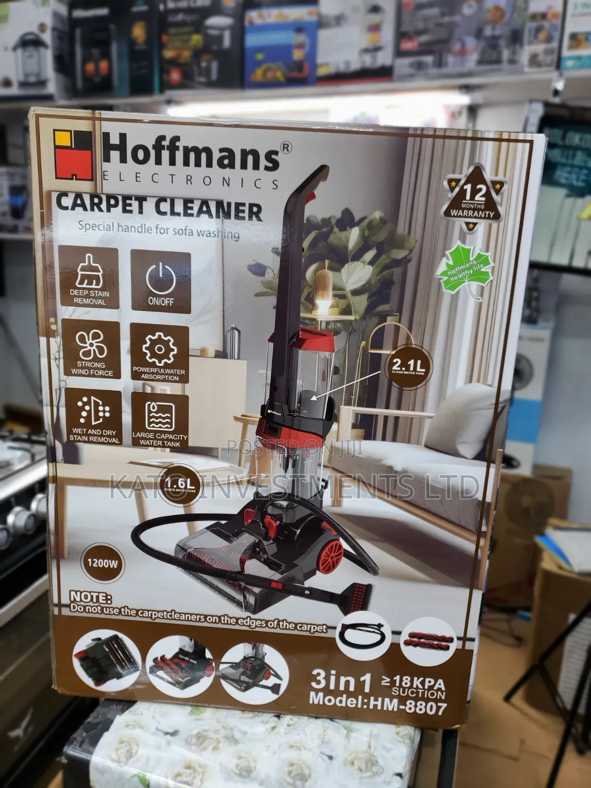 Deep Stain Hoffmans Vacuum Carpet Cleaner Hm-8807 3in 1