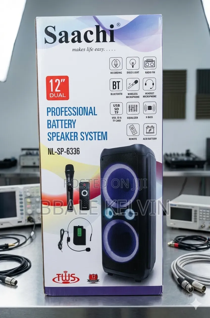 12 Inch Saachi Speaker With Dual Microphones and Amplified