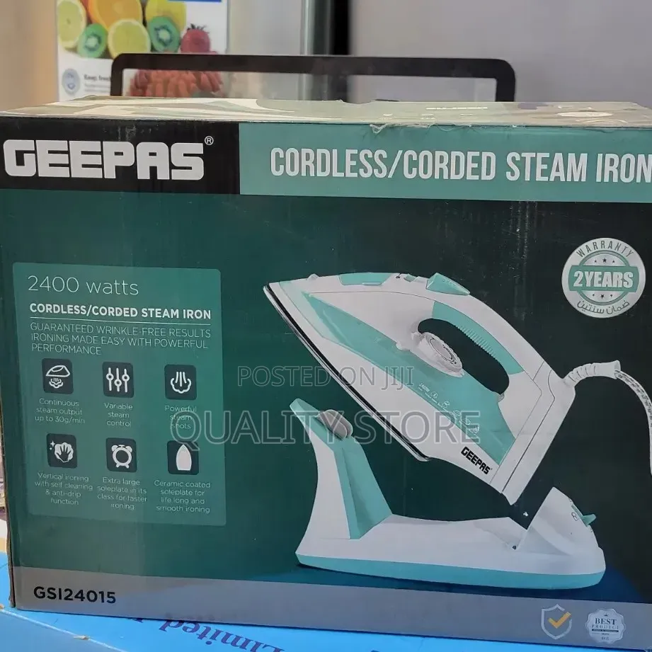 Geepas Electric Cordless/Corded Steam Iron 2400w