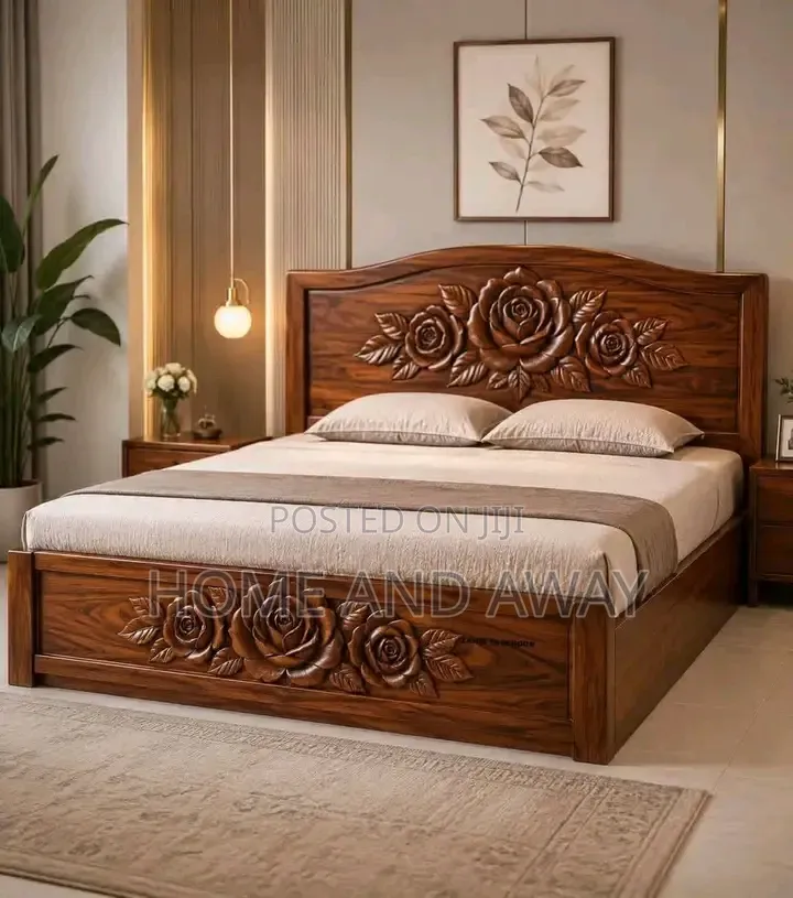 Flowered Headboard Wooden Beds in Any Colour/Size From 1,700,000/-