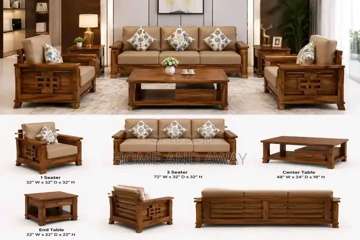 5 Seaters Indonesian Wooden Sofa Set Chairs in Any Colour