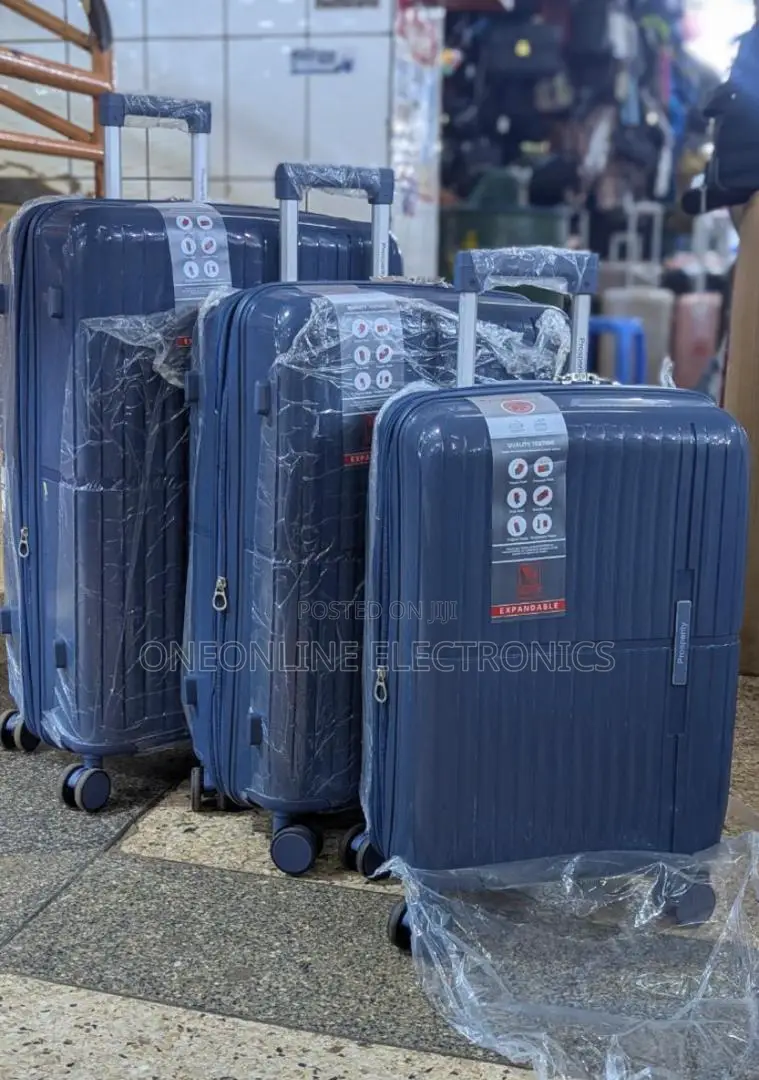 Blue Hard-Shell Trolley Suitcase