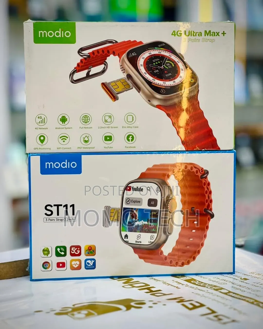 Modio St11 Smart Watch 64gb 4gb Ram, 4g Sim Card/Calls Internet/Tiktok