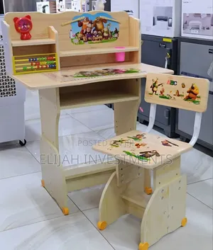 Wooden Ergonomic Children's Study Desk and Chair Set