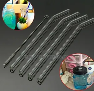 Reusable Bent Glass Drinking Straws