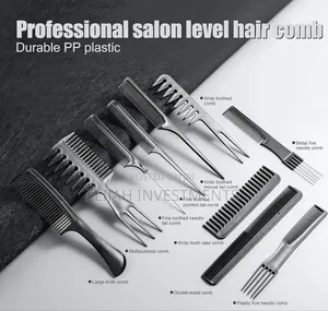 10-Piece Professional Black Hair Styling Comb Set