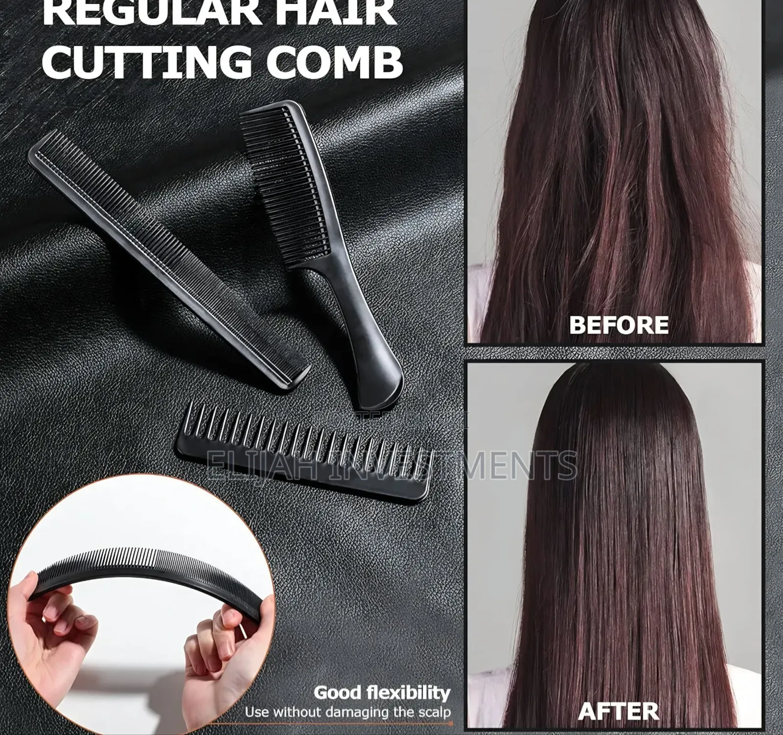 10-Piece Professional Black Hair Styling Comb Set