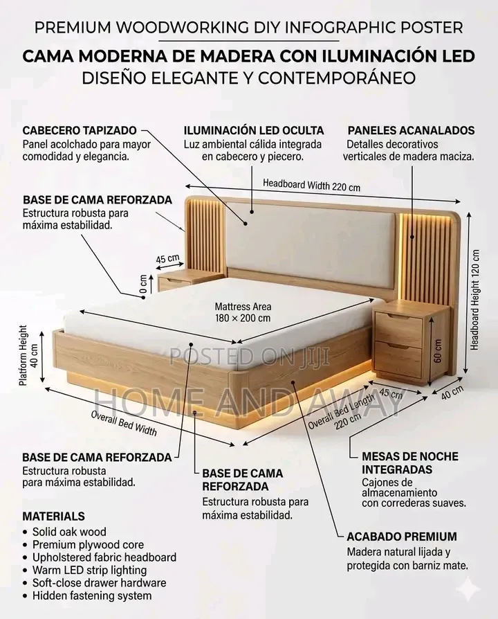 Customized Premium Wooden Beds in Any Colour From 1,500,000/- On Order