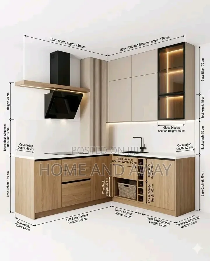 Mini L Shapes Kitchen Cabinets in Any Colour From 4,000,000/-