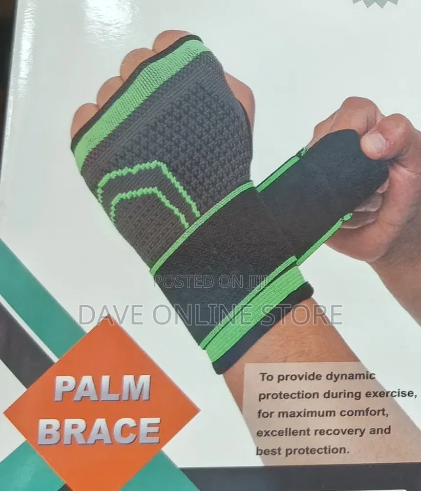 Adjustable Strap Compression Wrist Palm Support Gloves (Black, Green)