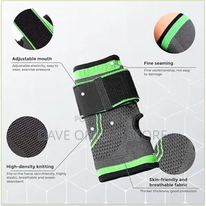 Adjustable Strap Compression Wrist Palm Support Gloves (Black, Green)