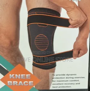 Knee Brace With 2 X Drawstrings, Black/Orange