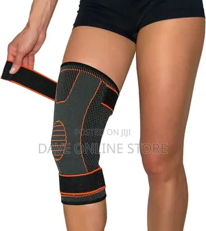 Knee Brace With 2 X Drawstrings, Black/Orange