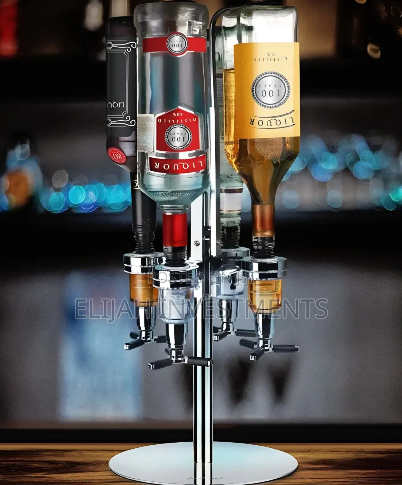 4-Bottle Rotary Liquor Dispenser